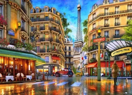11 / 30X40CM NO FRAME Modern Paris Street Landscape City Scenery Canvas Painting Print Wall Art