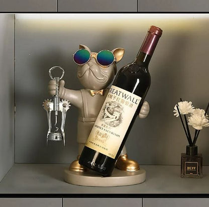 B Chic French Bulldog Wine Holder: A Stylish Canine Butler Design for Holding Your Favourite Bottle, Resin Sculpture for Table Decoration