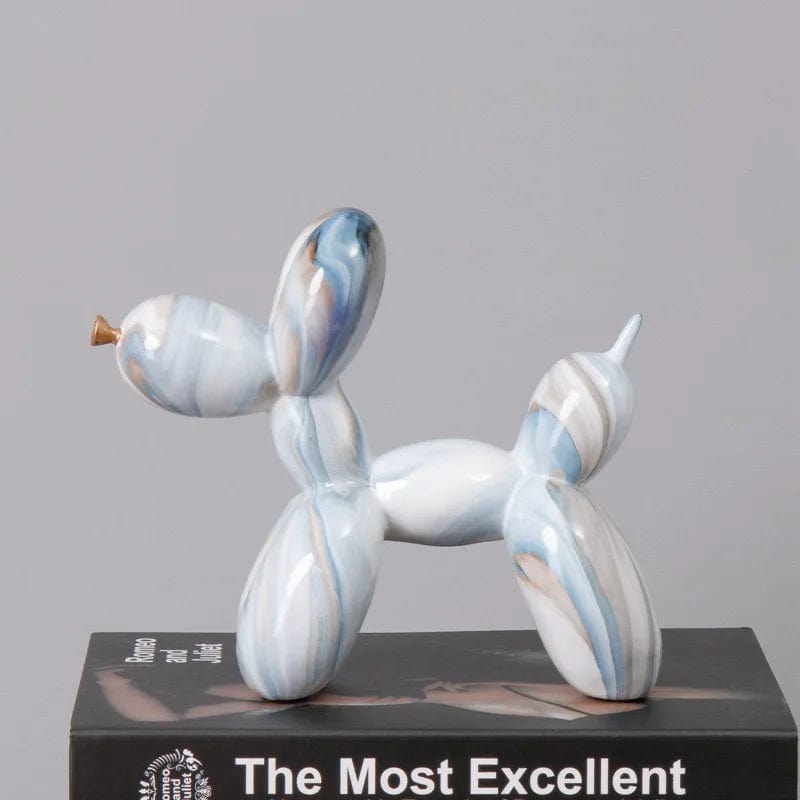 Blue and white Nordic Modern Art Resin Graffiti Sculpture Balloon Dog Statue Creative Colored Craft Figurine Gift Home Office Desktop Decor