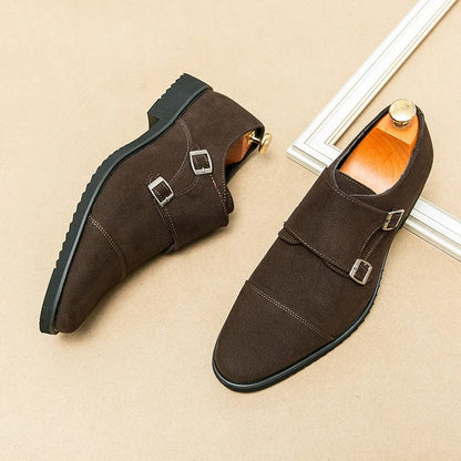 Brown / 44 New Classic Dress Wedding Shoes Men's Frosted Suede Derby Leather Shoes Black Casual Man Footwear Gentleman Business Male shoes