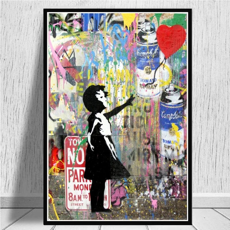BS01 / Small 40x60cm Large Size Banksy Art Canvas Posters and Prints Funny Monkeys Graffiti Street Art Wall Pictures for Modern Home Room Decor