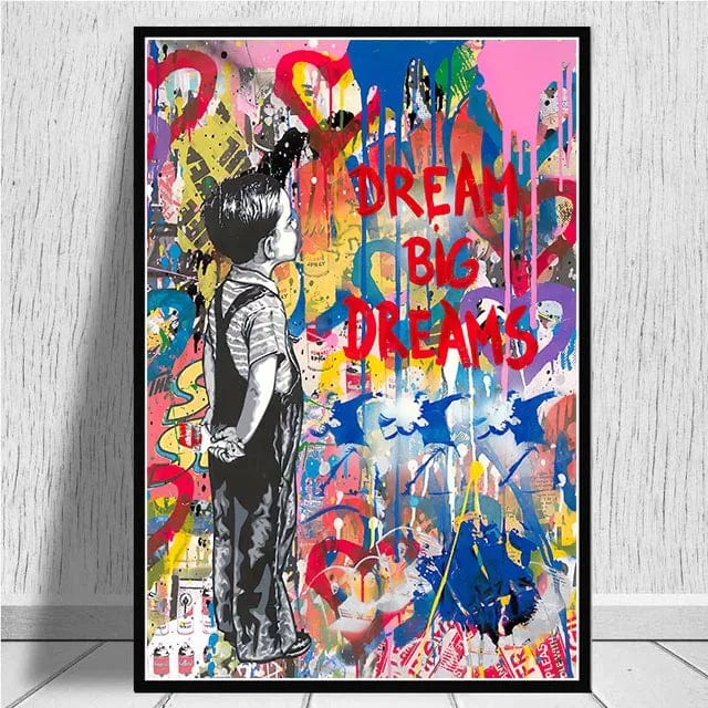 BS05 / Small 40x60cm Large Size Banksy Art Canvas Posters and Prints Funny Monkeys Graffiti Street Art Wall Pictures for Modern Home Room Decor