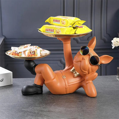 Bulldog Animal Figurines Cool Dog Statue Sculpture Living  Study Room Bedroom Decor Home Interior Decoration Accessories