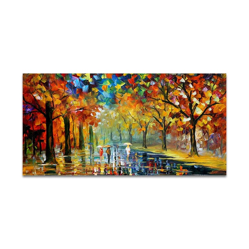 C / 20x40cm no frame Modern Colorful Abstract Canvas Prints Art Rainy Garden Landscape Posters Picture Wall Art Painting for Living Room Bedroom