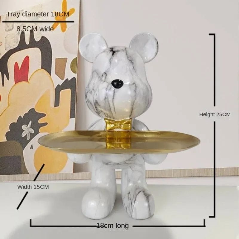 Cartoon Violent Bear Tray: A Playful and Multifunctional Storage Accent for Your Living Room, a Modern Sculpture for Bedroom Home Decor