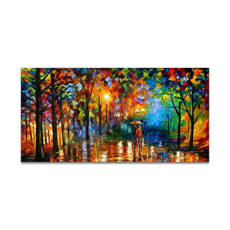D / 20x40cm no frame Modern Colorful Abstract Canvas Prints Art Rainy Garden Landscape Posters Picture Wall Art Painting for Living Room Bedroom