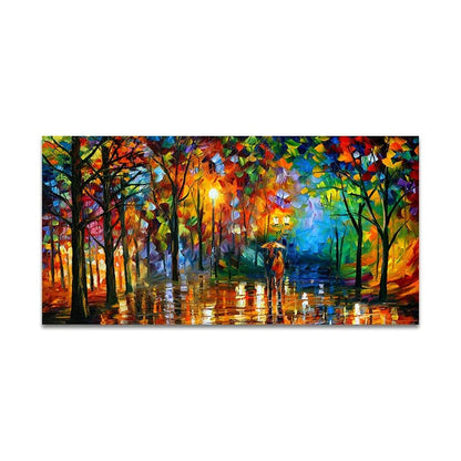 D / 20x40cm no frame Modern Colorful Abstract Canvas Prints Art Rainy Garden Landscape Posters Picture Wall Art Painting for Living Room Bedroom