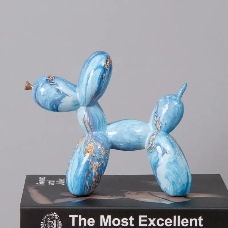 Dark Blue Graffiti Balloon Dog Art Sculpture Premium Resin Statue Creatively Coloured