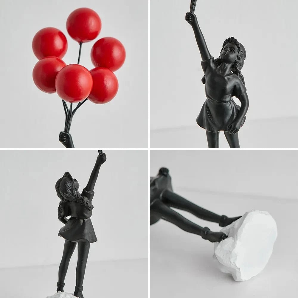 Flying Balloon Girl Statue Sculptures and Figurines Living Room Decor Home Decoration and Table Accessories Desk Accessories2023