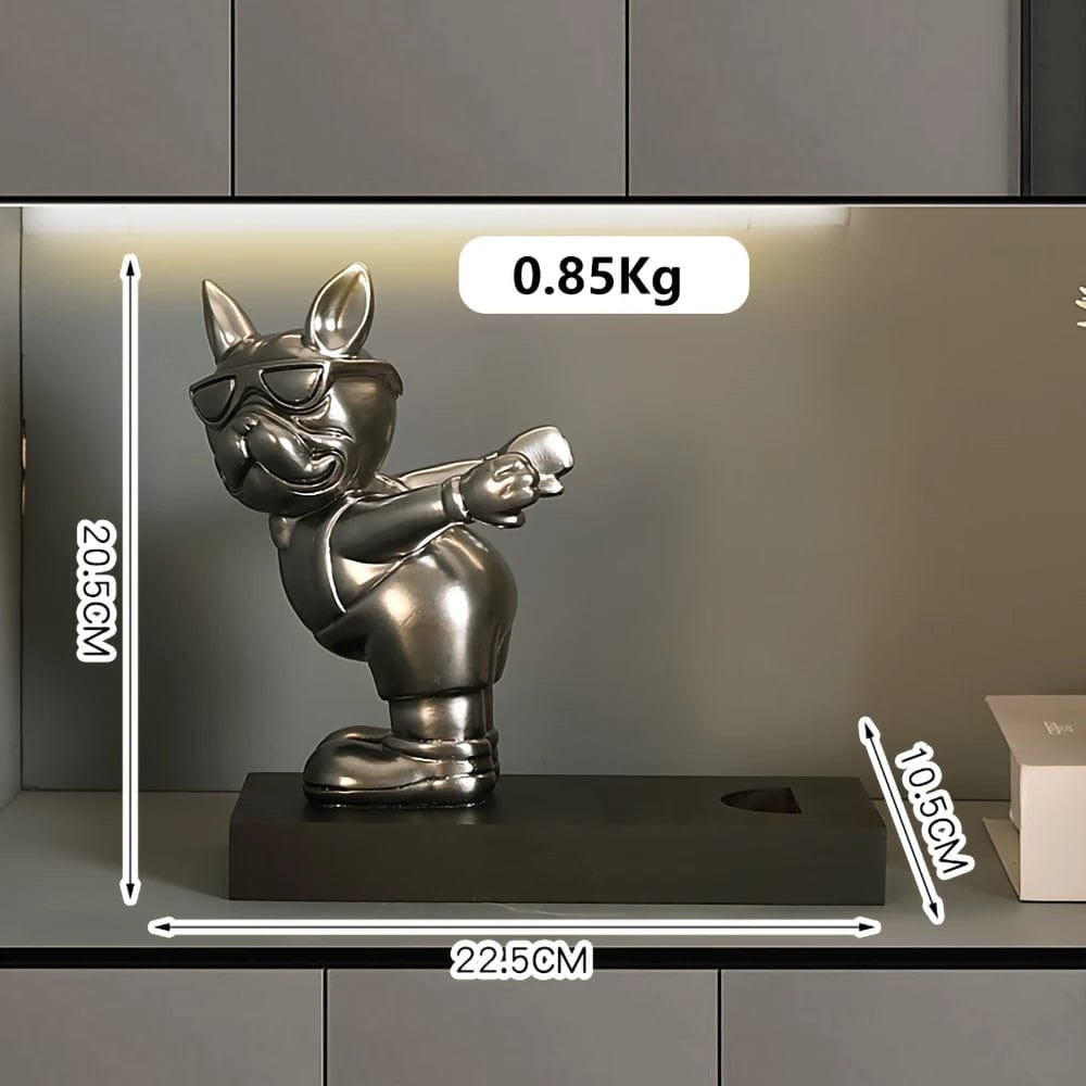 French Bulldog Wine Rack / Book Shelf: Stylish Dog Figurines for Home Interior Decoration and Table Ornaments in Your Living Room