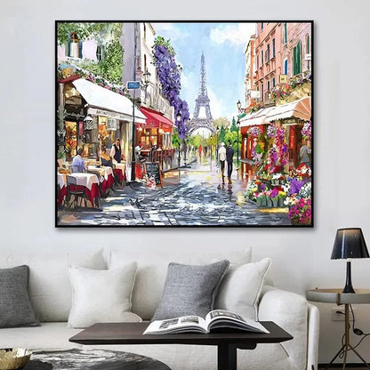 Paris Streets Aesthetic Oil Painting Modern City Landscape Canvas Print