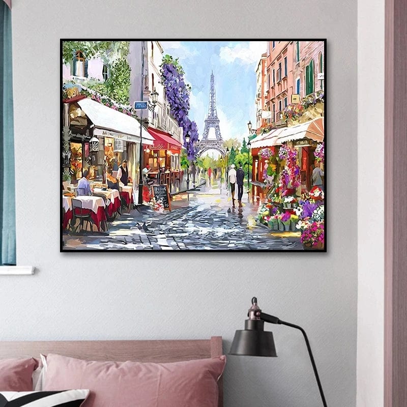 Paris Streets Aesthetic Oil Painting Modern City Landscape Canvas Print