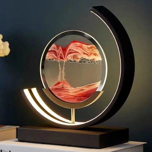 Quicksand Glow: LED Hourglass Art Table Lamp - Unique Decorative Sand Painting Night Light for Bedroom and Home Décor