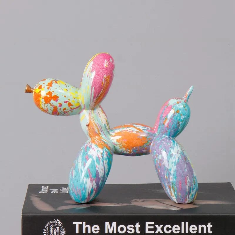 Speckle ink Nordic Modern Art Resin Graffiti Sculpture Balloon Dog Statue Creative Colored Craft Figurine Gift Home Office Desktop Decor