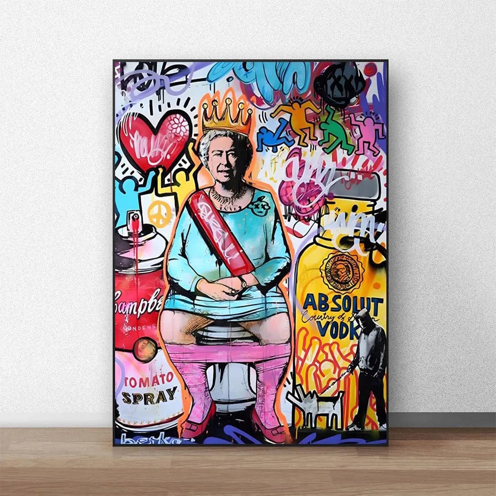 Style 3 / 30X40cm Unframed Modern Pop Street Graffiti Wall Art Queen Elizabeth HD Oil On Canvas Posters And Prints Living Room Bedroom Decor Gifts