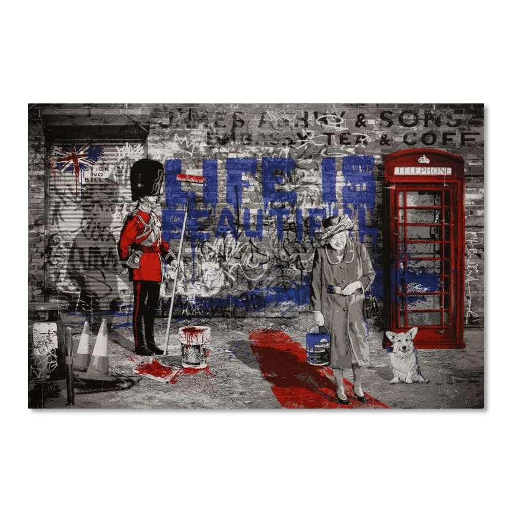 Style 8 / 30X40cm Unframed Modern Pop Street Graffiti Wall Art Queen Elizabeth HD Oil On Canvas Posters And Prints Living Room Bedroom Decor Gifts