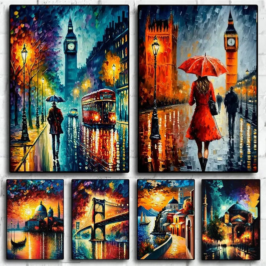 Vibrant Landscapes Abstract Paintings Artwork Prints City Travel Wall Art