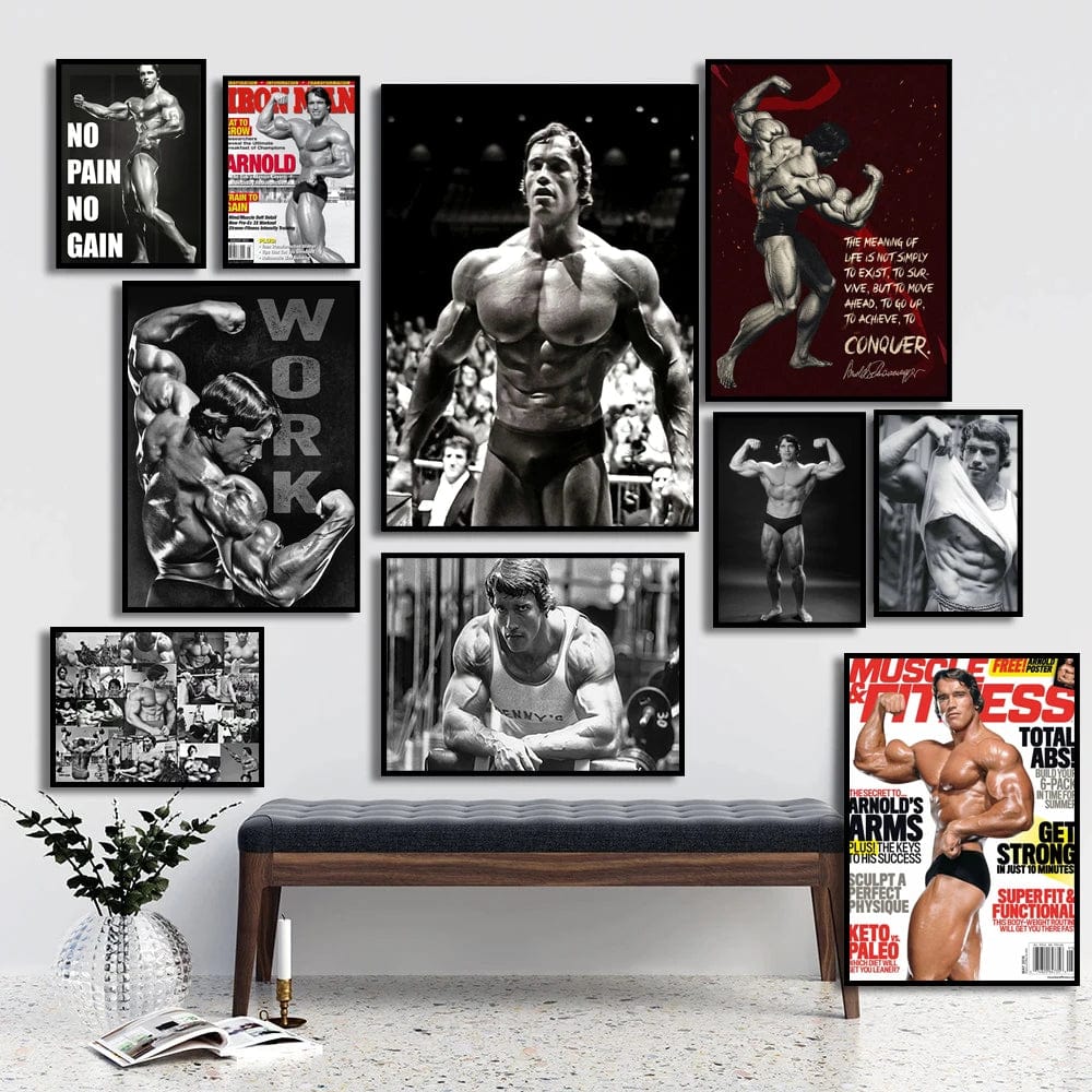 Arnold Schwarzenegger Bodybuilding Poster HD Print Muscle Workout Art  Painting