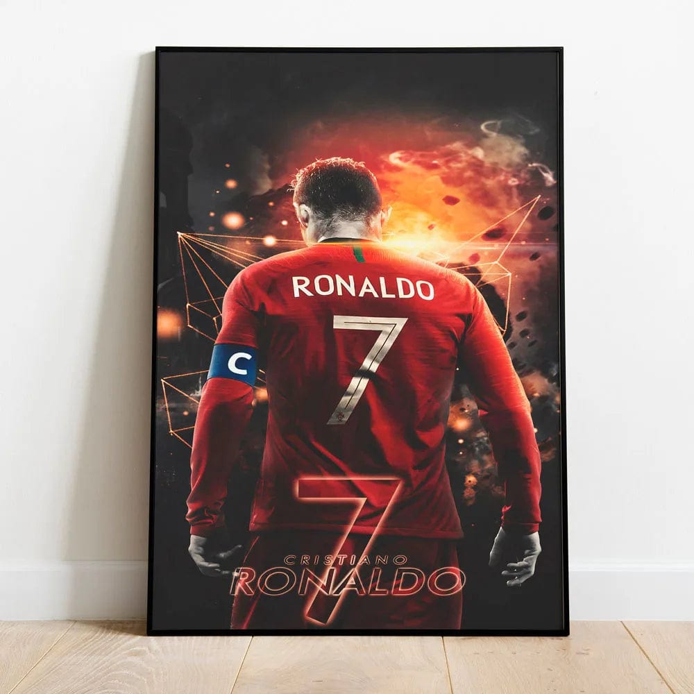 Soccer Superstar Cristiano Ronaldo Poster Wall Art Motivational Football  Star Ca
